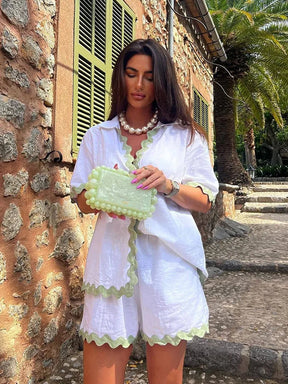 Conjunto Creta - Camisa manga curta e shorts (Pronta Entrega)