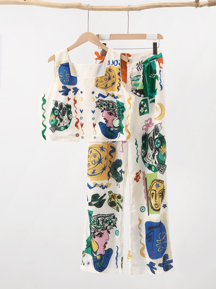 Conjunto Palm Beach - Calça e cropped