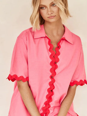 Conjunto Creta - Camisa manga curta e shorts (Pronta Entrega)