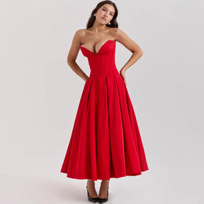 Vestido Longo Elegante com Barbatana e Bolsos Laterais Dublin