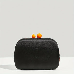 Bolsa Feminina de Mão Clutch Bordada Laranja
