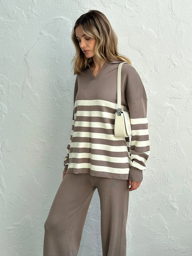 Conjunto de Loungewear Feminino Listrado - Nuuk