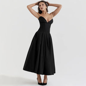 Vestido Longo Elegante com Barbatana e Bolsos Laterais Dublin