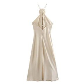 Vestido de cetim Santorini