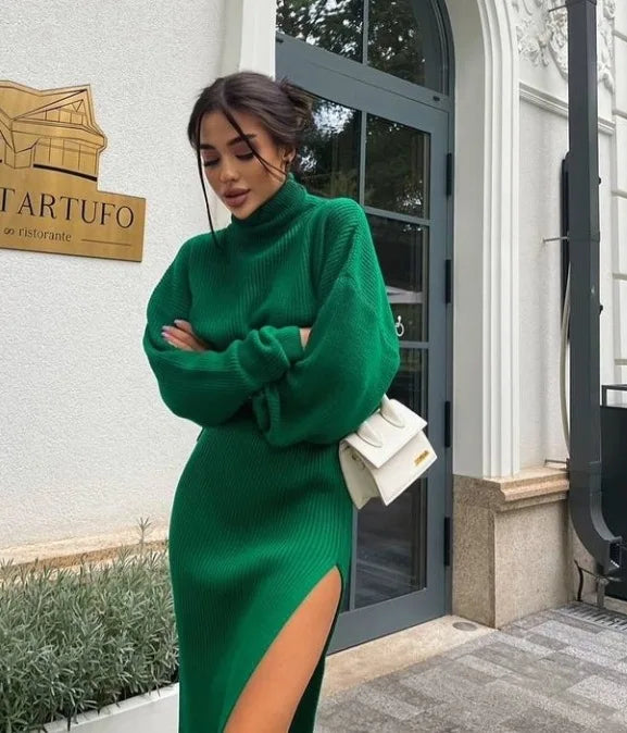 Vestido manga com gola - Conforto e elegância.