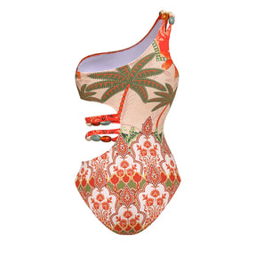Conjunto de Maiô e Pareô Sofisticado “Verônica” com Estampa Floral Colorida