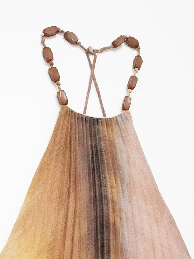 Vestido Longo Plissado Tie-Dye Atenas