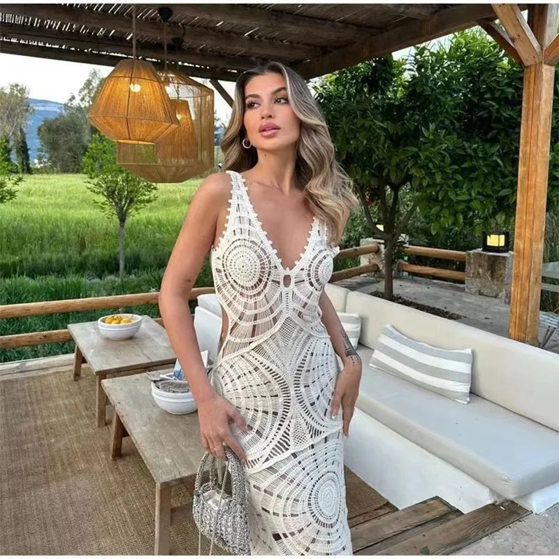 Vestido de crochê Maldivas