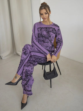 Conjunto Feminino de 2 Peças de Malha Tigre - Magadan