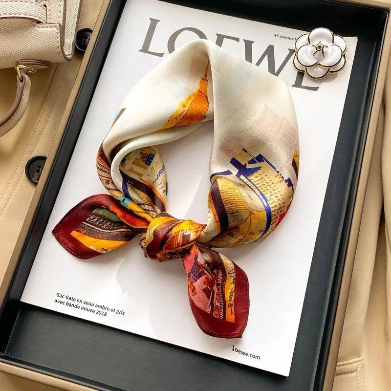 Lenços de Seda - Tamanho 53x53cm Estampas Variadas