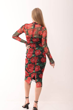 Vestido Longo Manga Longa Justo Equador (Pronta Entrega)