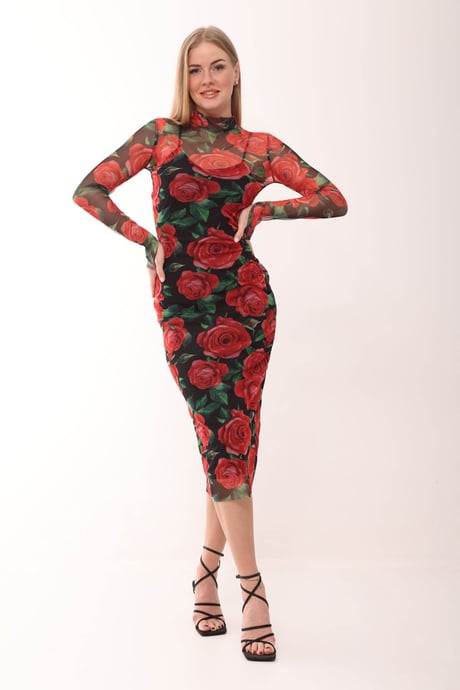 Vestido Longo Manga Longa Justo Equador (Pronta Entrega)