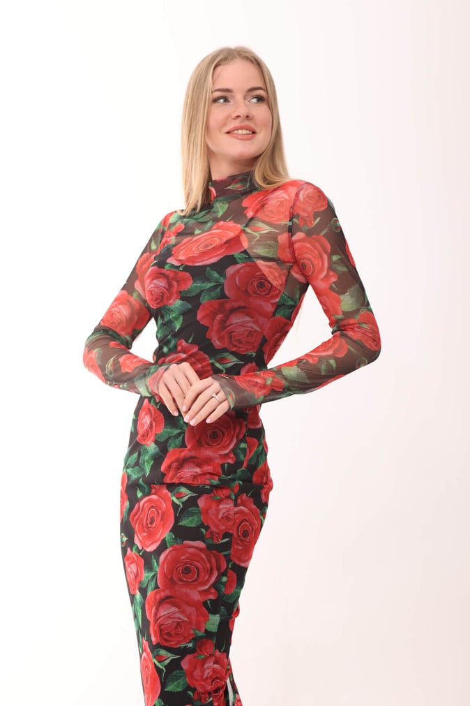 Vestido Longo Manga Longa Justo Equador (Pronta Entrega)