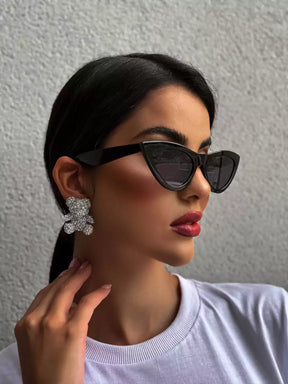 Óculos de Sol Gatinho Blogueira Vintage - Preto - Acetato