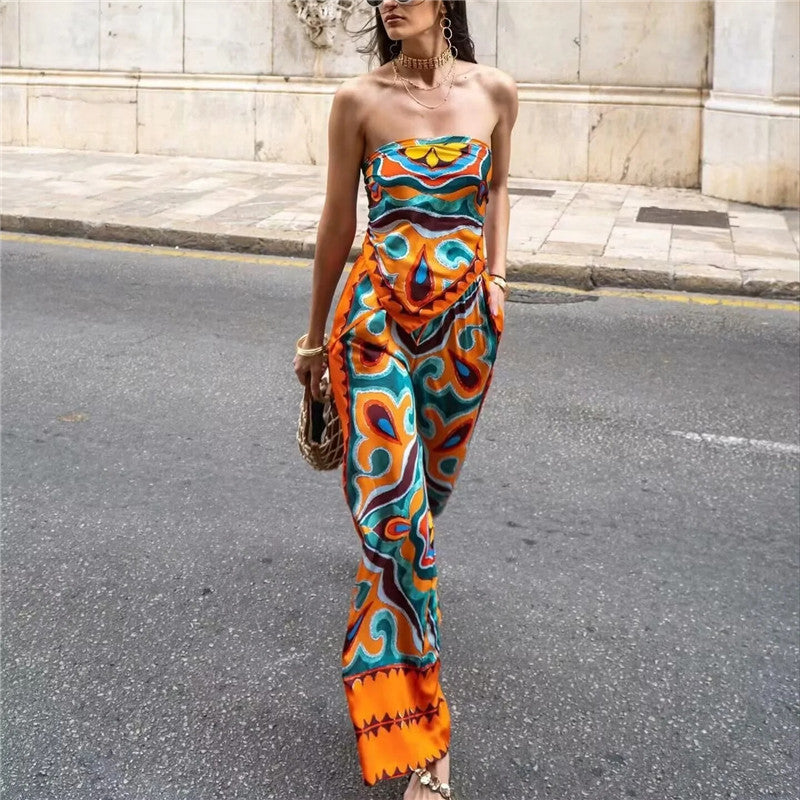 Conjunto Brigitte - Camisa, blusa estilo lenço e calça com elástico