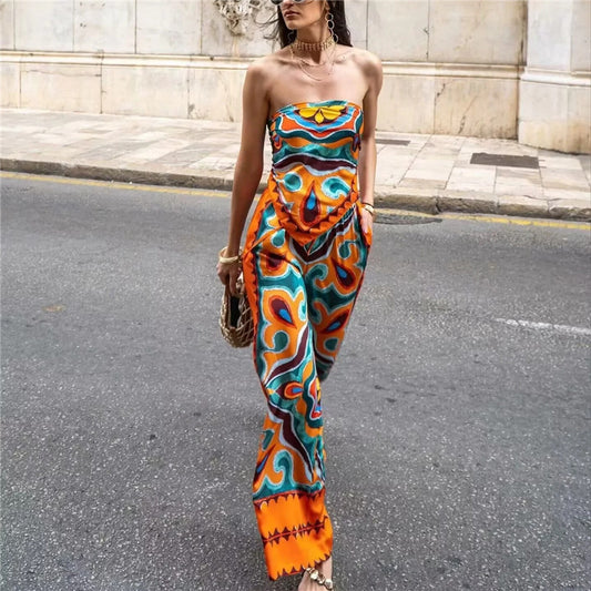 Conjunto Brigitte - Camisa, blusa estilo lenço e calça com elástico