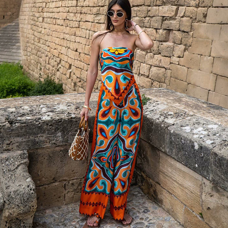 Conjunto Brigitte - Camisa, blusa estilo lenço e calça com elástico