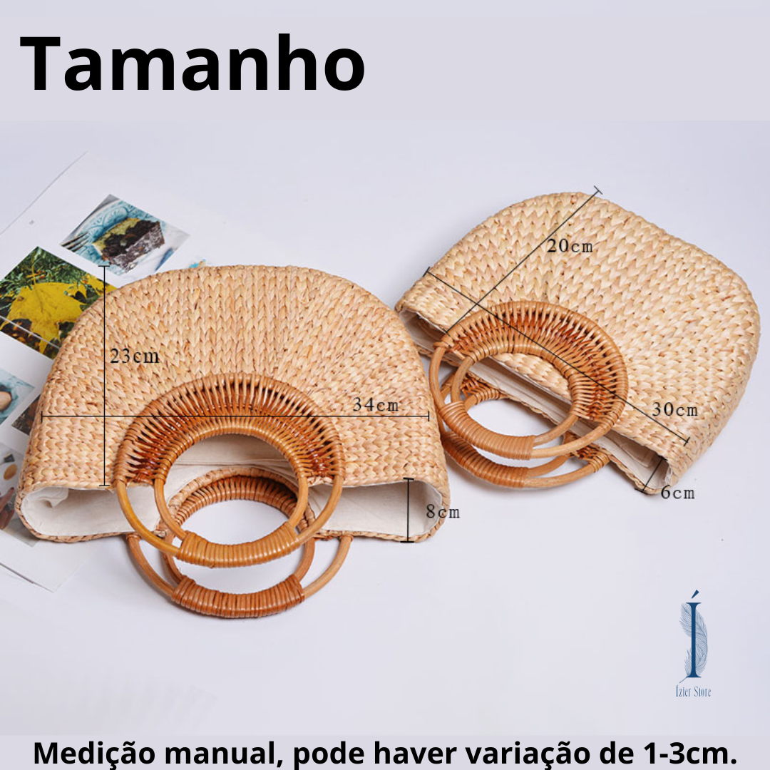 Bolsa de palha forrada