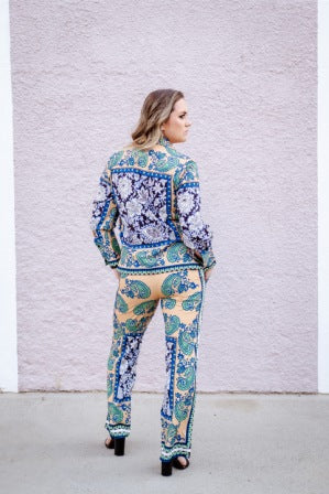 Conjunto Cora - Camisa e calça com elástico