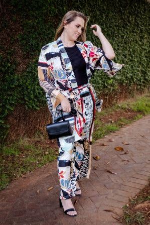 Conjunto Ayana - Kimono e calça com elástico