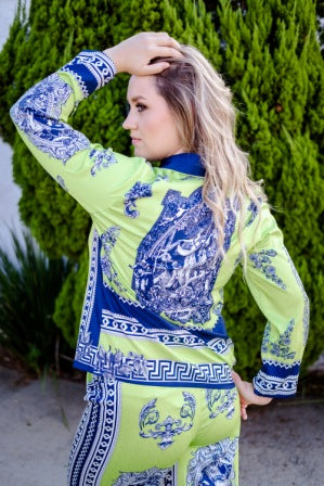 Conjunto Elizabeth - Camisa e calça com elástico