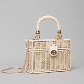 Bolsa de mão e ombro rattan Baú