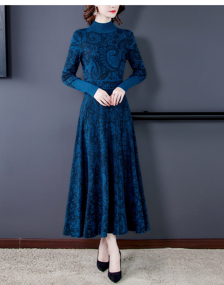 Vestido de lã Carlota Azul