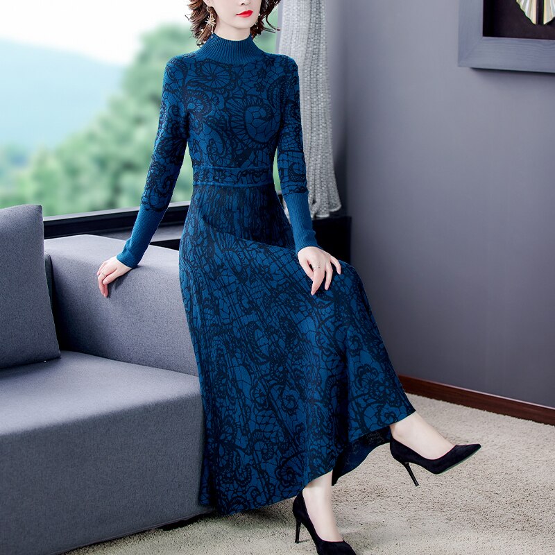 Vestido de lã Carlota Azul