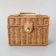 Bolsa de mão e ombro rattan Baú