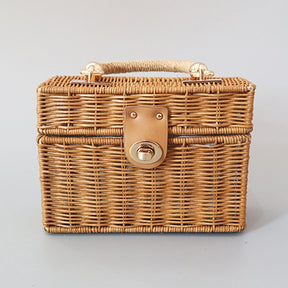 Bolsa de mão e ombro rattan Baú