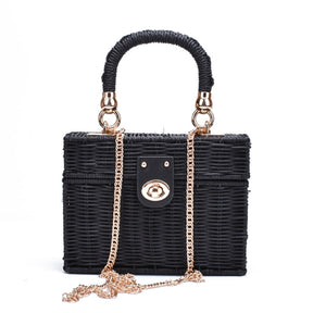 Bolsa de mão e ombro rattan Baú