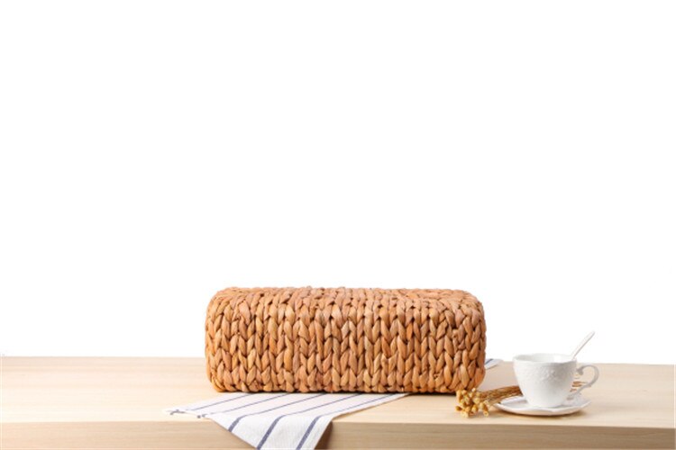 Bolsa de praia forrada com alça de madeira - 41x19x12cm
