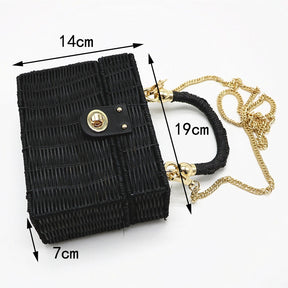 Bolsa de mão e ombro rattan Baú