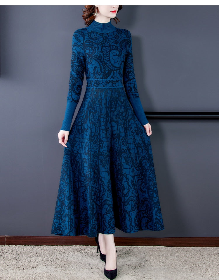 Vestido de lã Carlota Azul