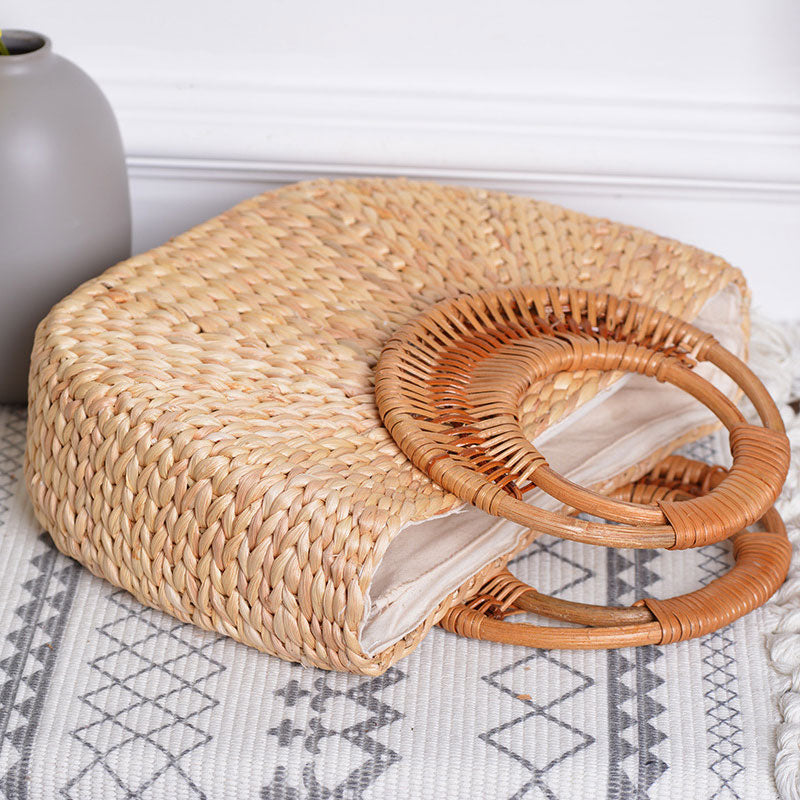 Bolsa de palha forrada