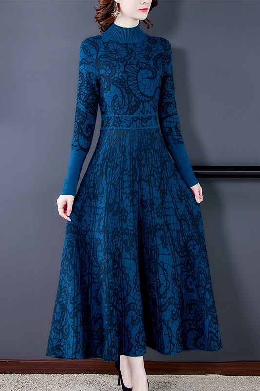 Vestido de lã Carlota Azul