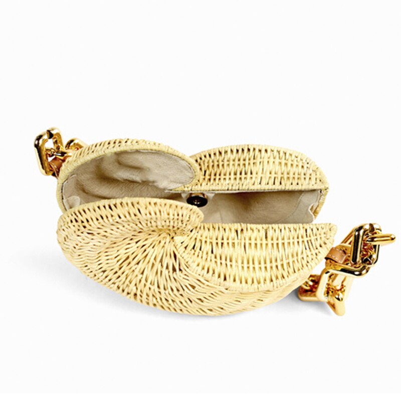 Bolsa de palha Concha - 23x18x10cm