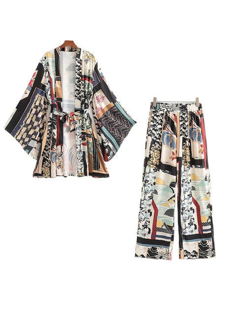 Conjunto Ayana - Kimono e calça com elástico