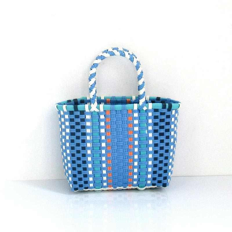 Bolsa de palha colorida - 21x14x6cm