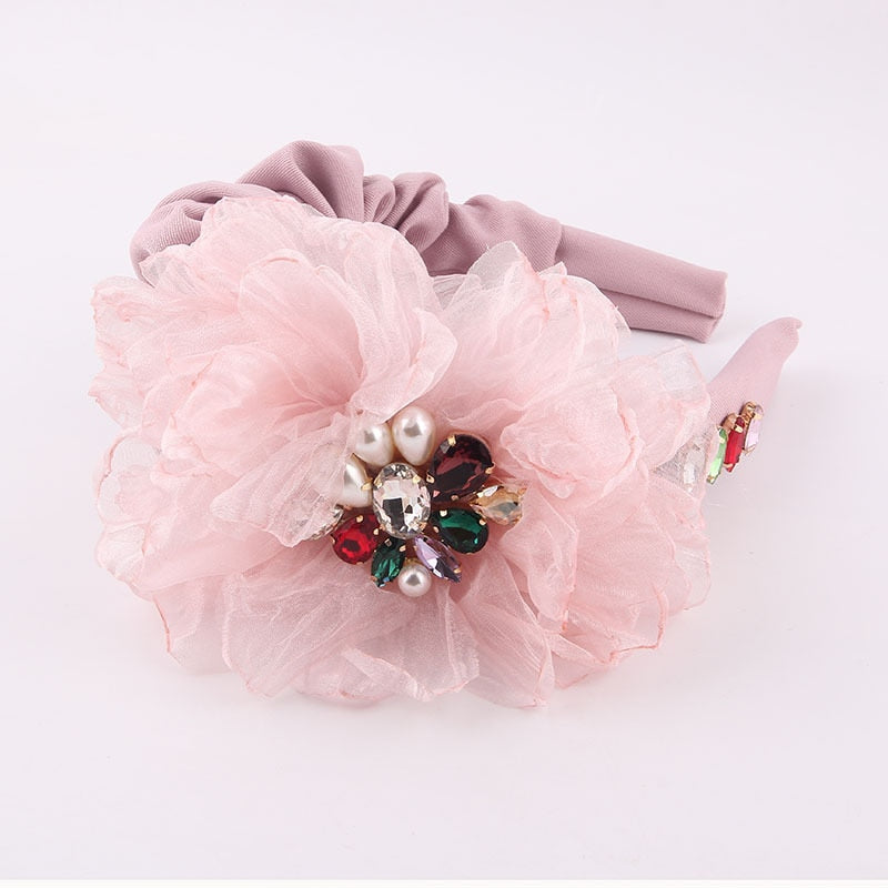 Tiara bordada - Modelos em rosa