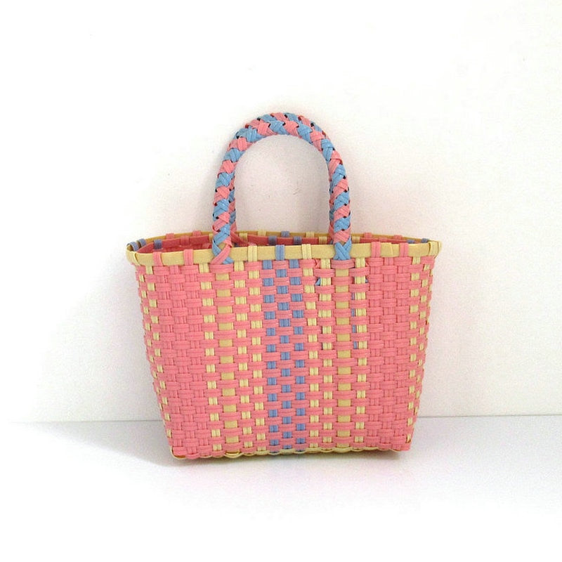 Bolsa de palha colorida - 21x14x6cm