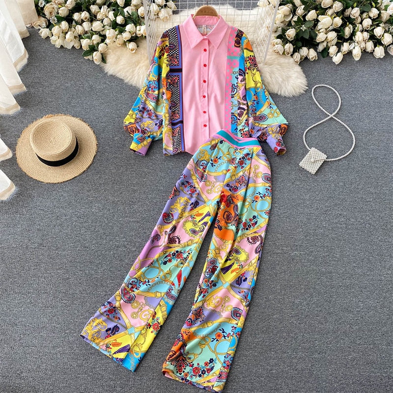 Conjunto Saritha - Camisa e calça com zíper