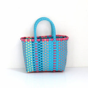 Bolsa de palha colorida - 21x14x6cm