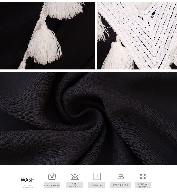 Saída de Praia Vanessa - Algodão e Rayon com Detalhes em Tassel