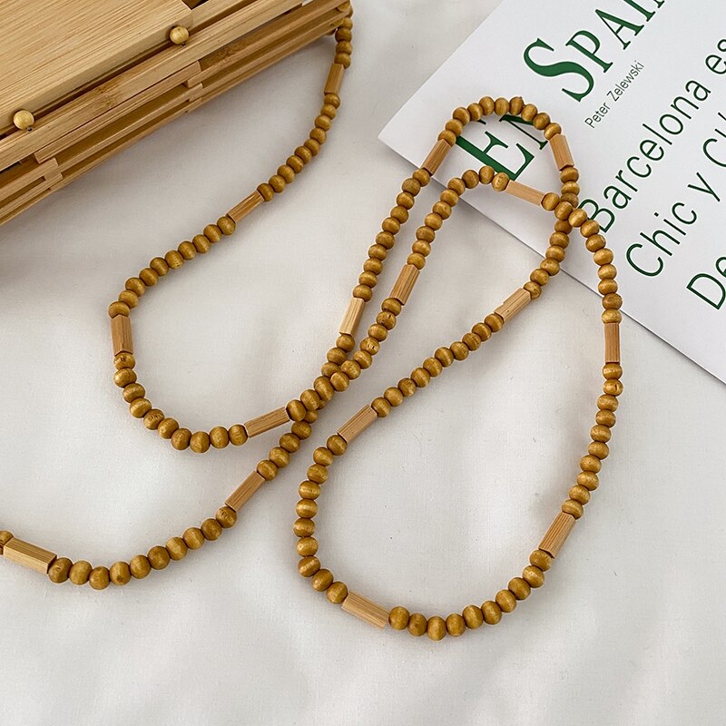 Bolsa de bambu semicírculo