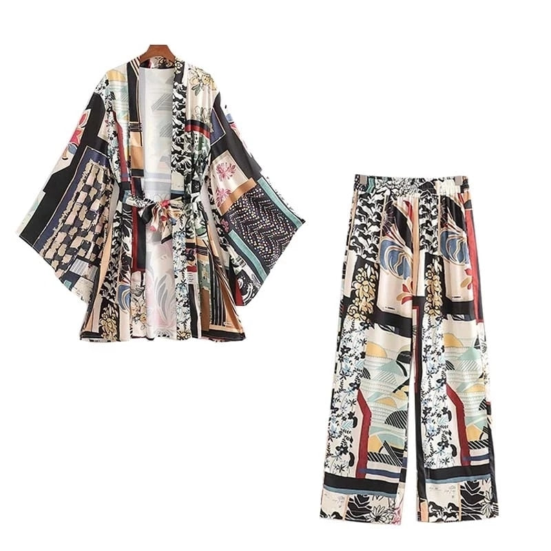 Conjunto Ayana - Kimono e calça com elástico